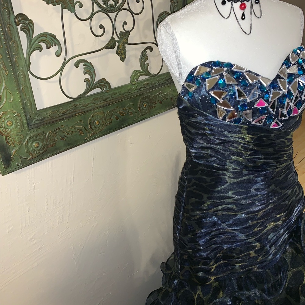 Giraffe print prom gown